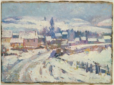 Dorf im Schnee, 1906 von Theodore Earl Butler